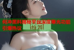 何冲黑料揭秘平台深度曝光功能引爆热议