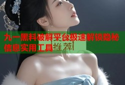 九一黑料破解平台极速解锁隐秘信息实用工具