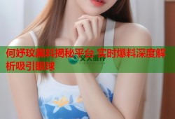 何妤玟黑料揭秘平台 实时爆料深度解析吸引眼球