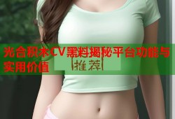 光合积木CV黑料揭秘平台功能与实用价值